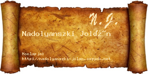 Nadolyanszki Jolán névjegykártya