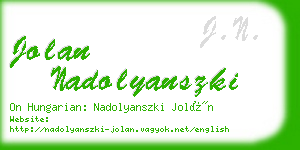 jolan nadolyanszki business card